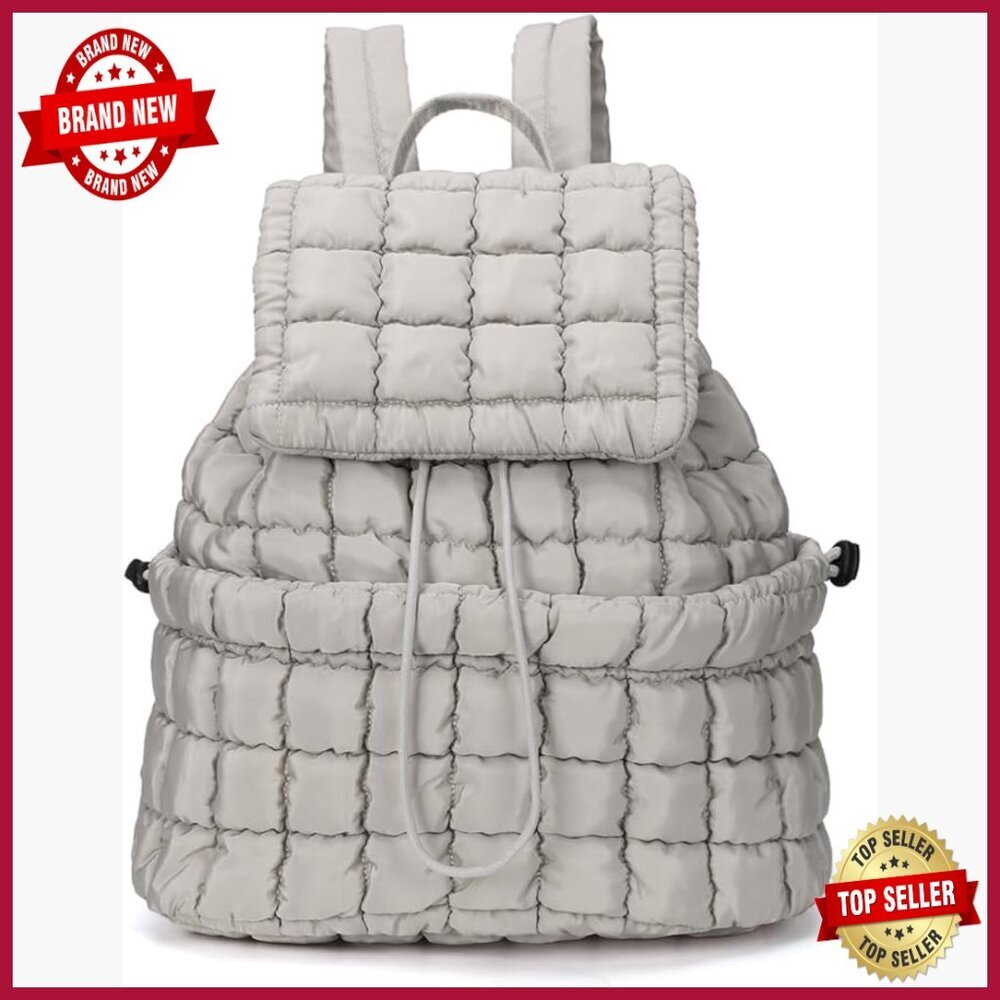 Lightweight Quilted Puffer Backpack Daypack for Women Travel Gym Hiking